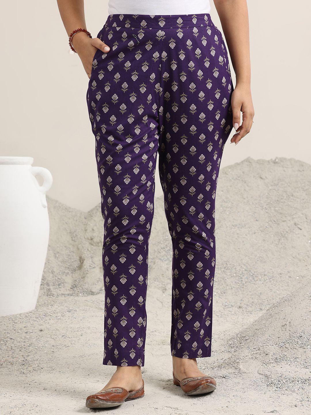 Floral Printed Pure Cotton Straight Kurta with Trousers & Dupatta