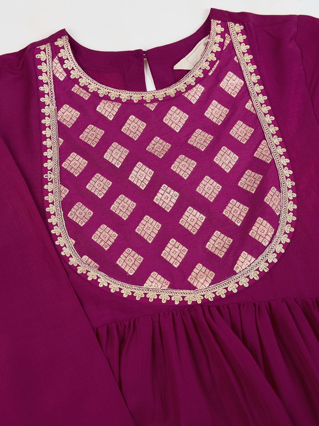Dhiyona HOP Women Geometric Embroidered Kurta with Sharara & Dupatta