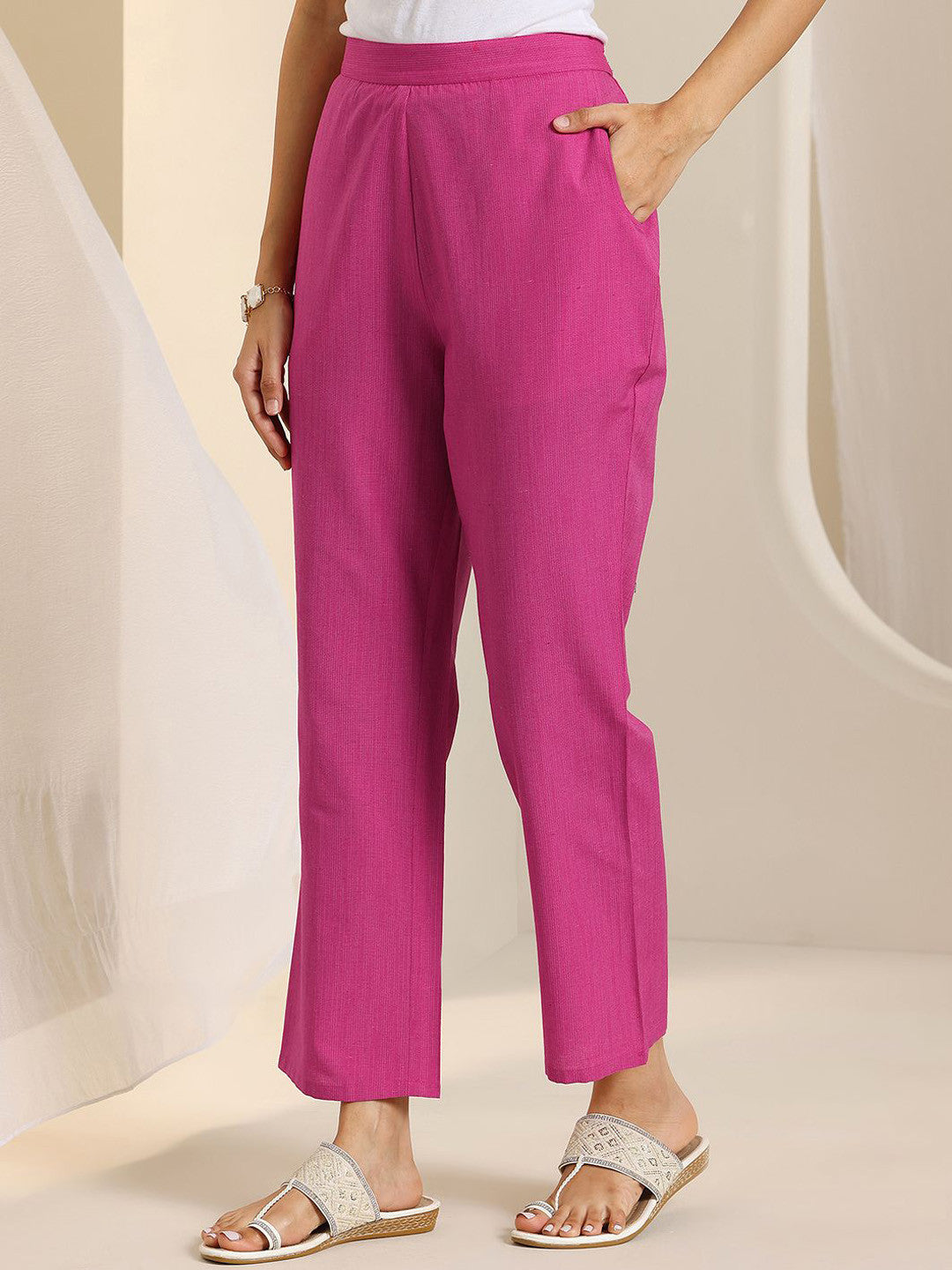 Embroidered Regular Kurta With Trousers & Dupatta
