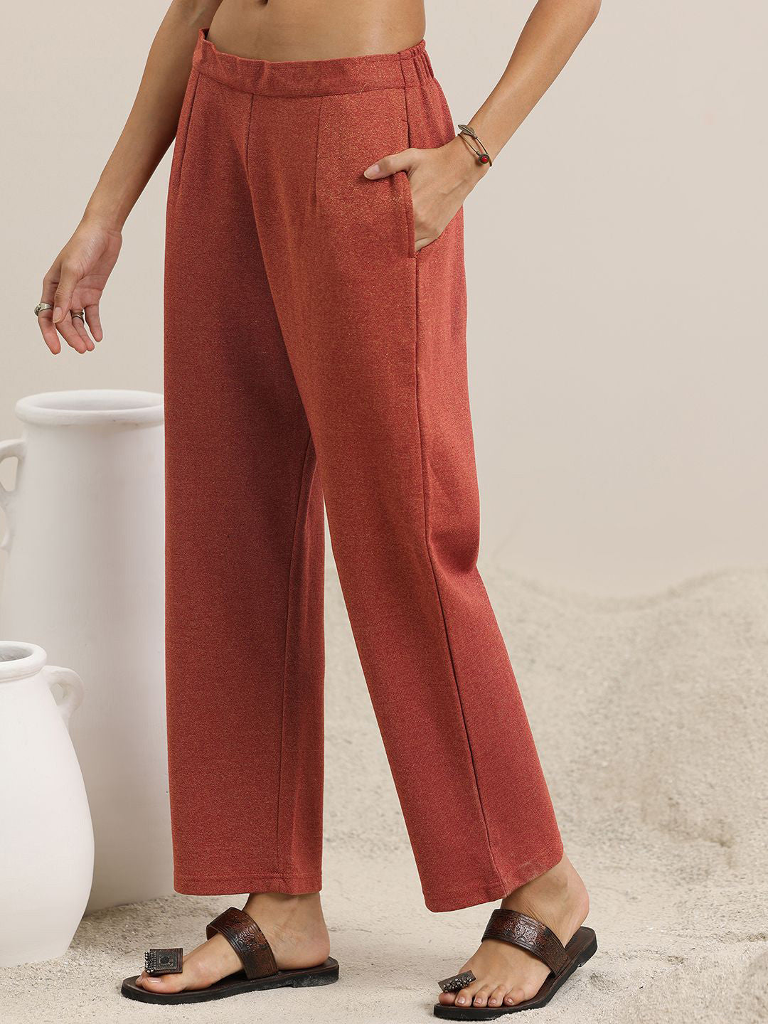 Paisley Woven Design straight Kurta With Palazzos