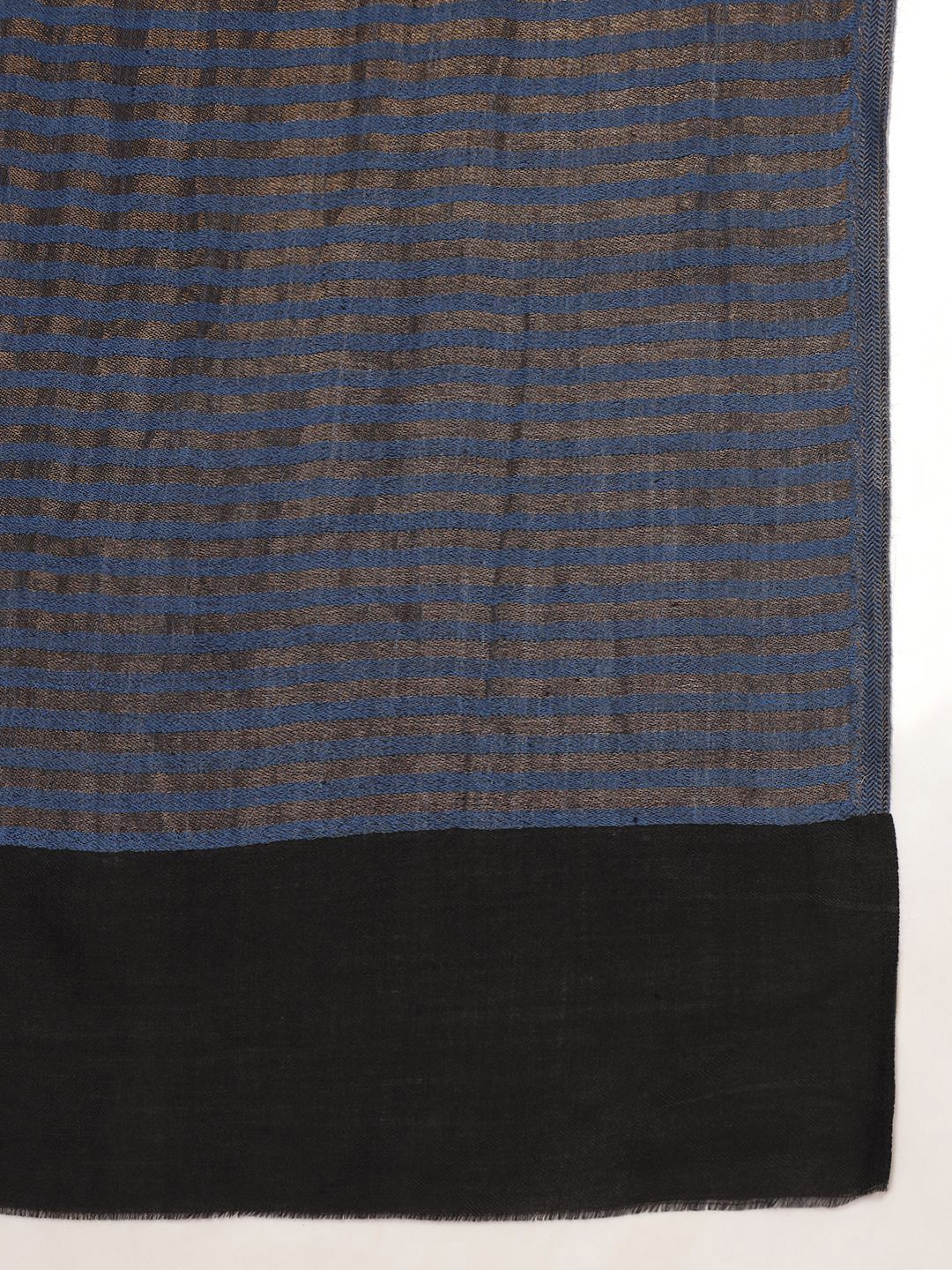 Dhiyona PA Zargul Striped Woven Design Zari Reversible Woolen Shawl