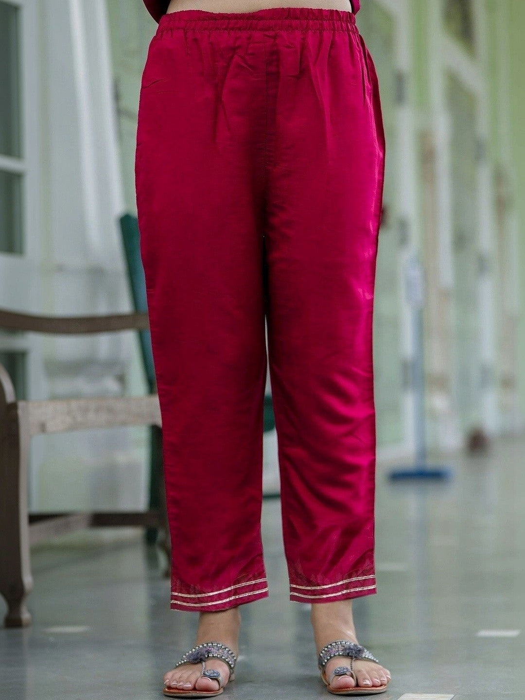 Women Embroidered Regular Kurta with Trousers & With Dupatta