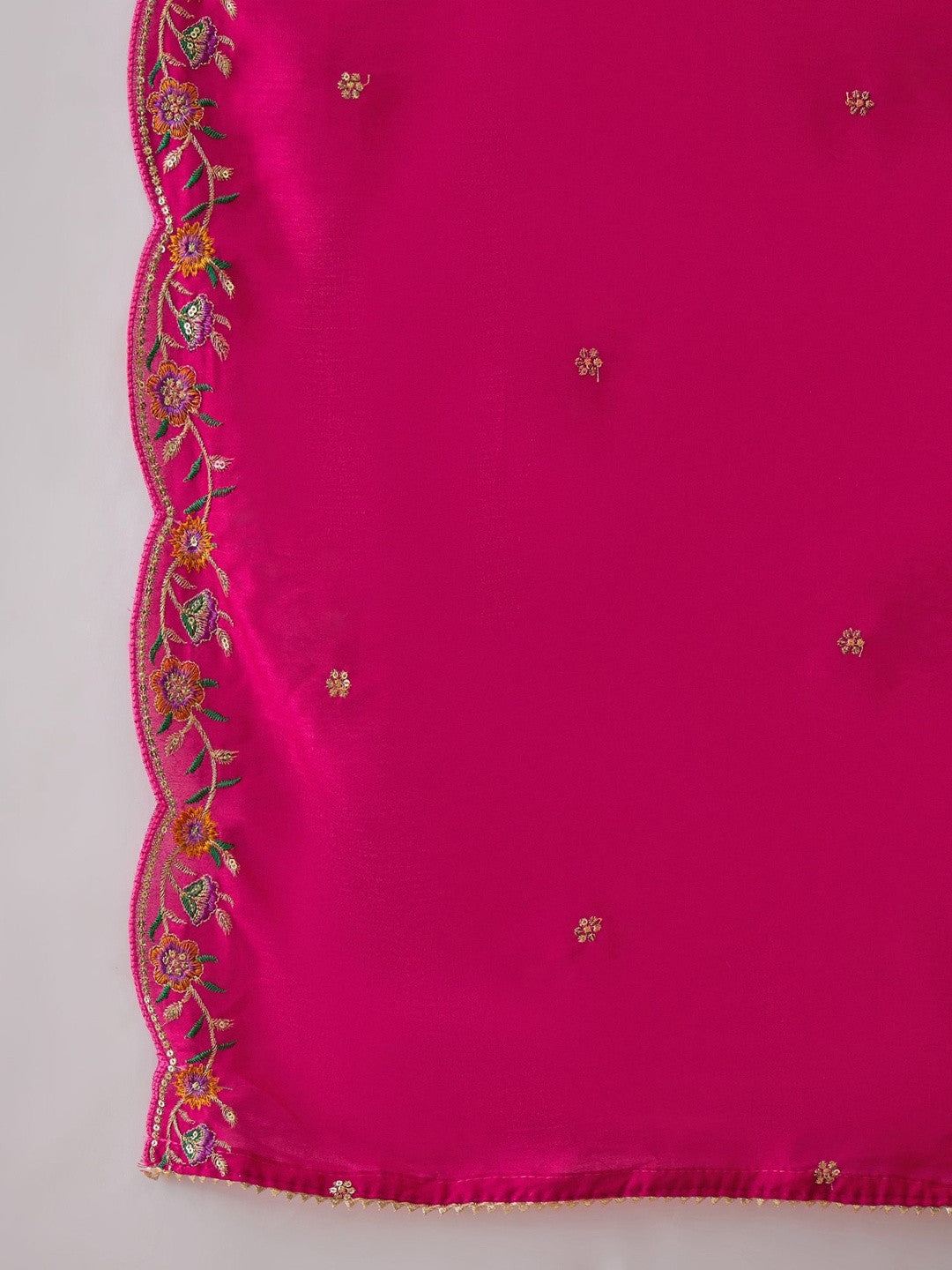 Embroidered V-Neck Kurta & Trousers Kurta Set