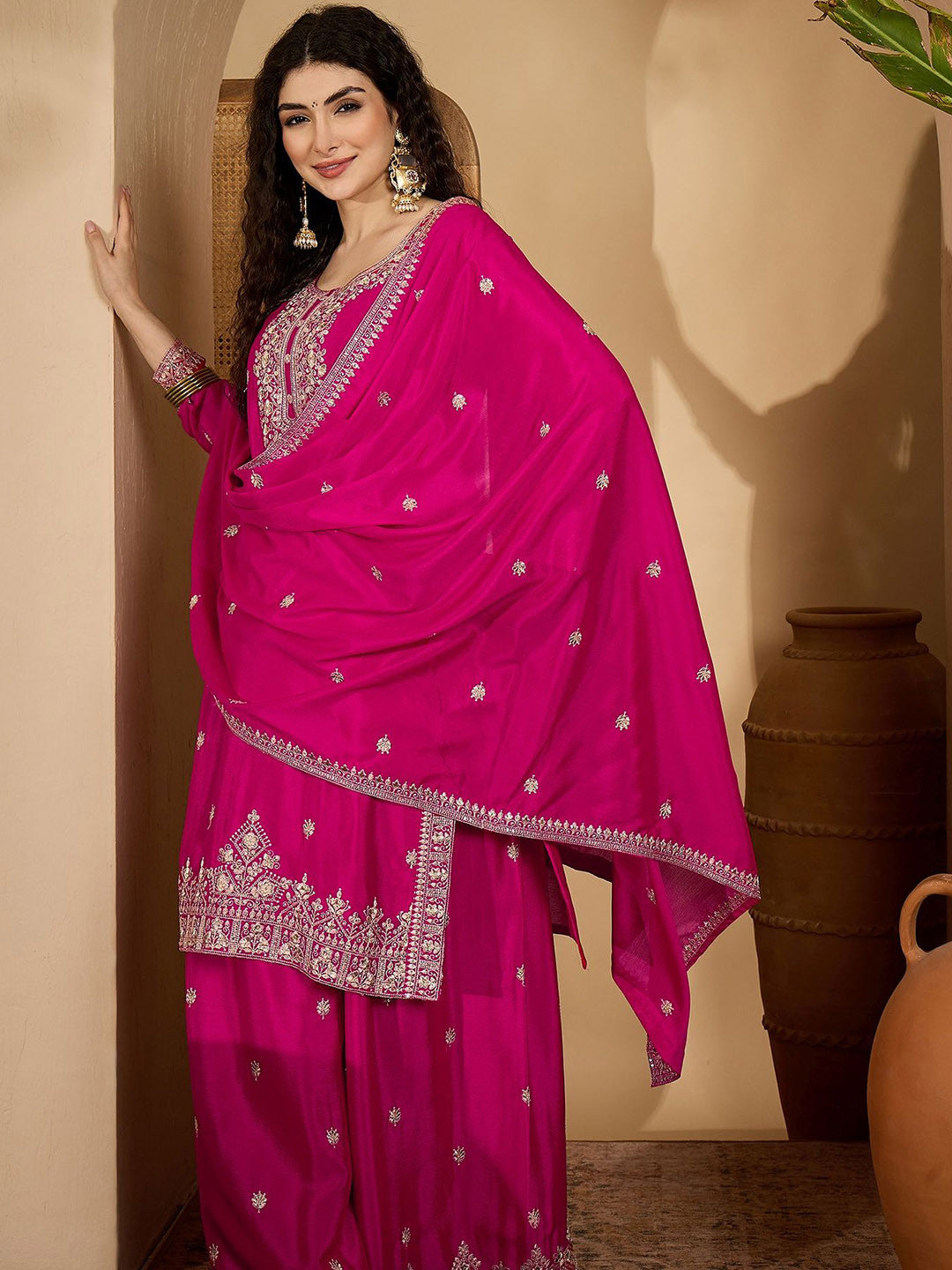 Women Ethnic Motifs Printed Kurta with Palazzo & Dupatta