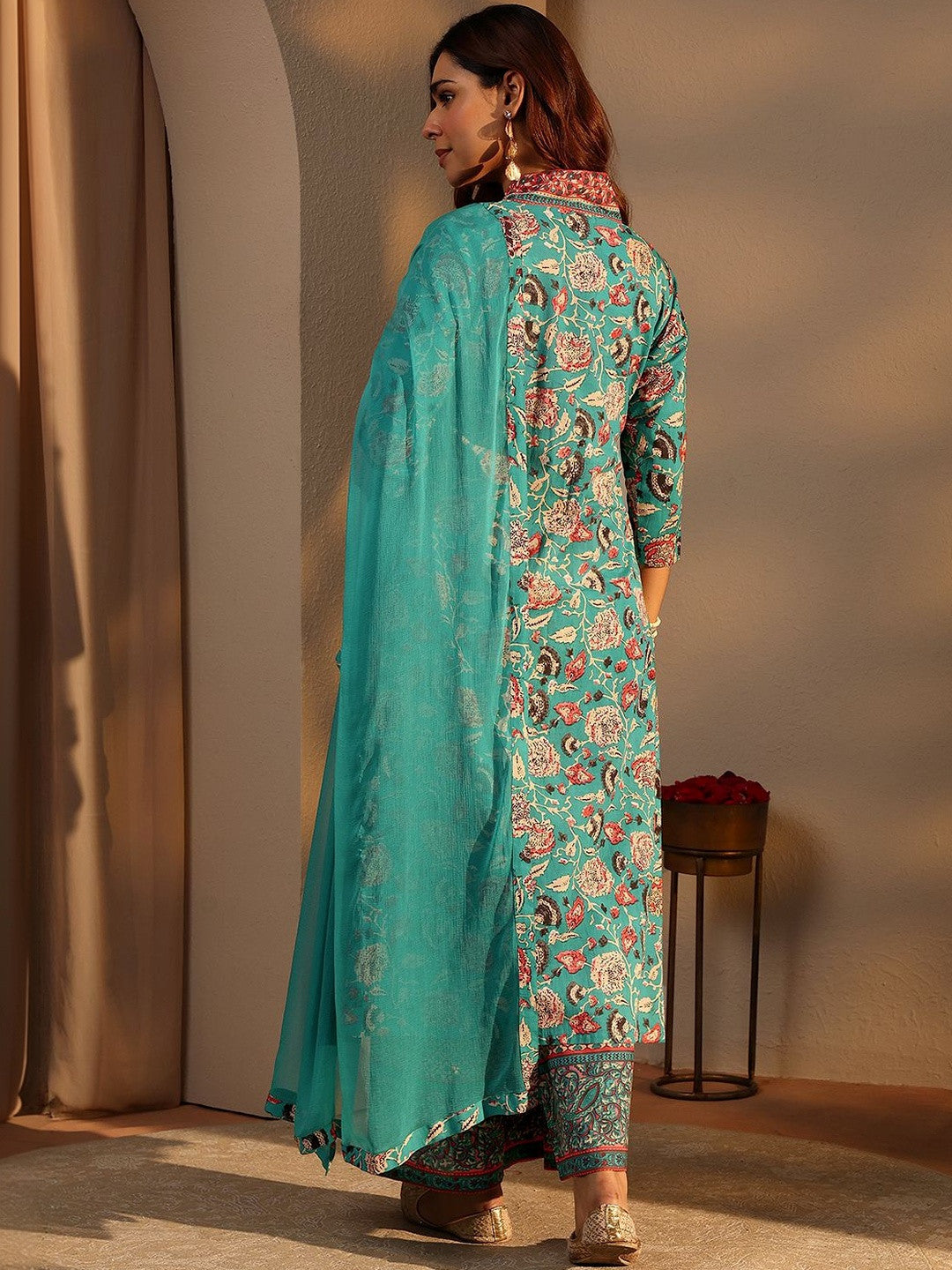 Women Floral Printed Regular Kurta with Palazzos & With Dupatta