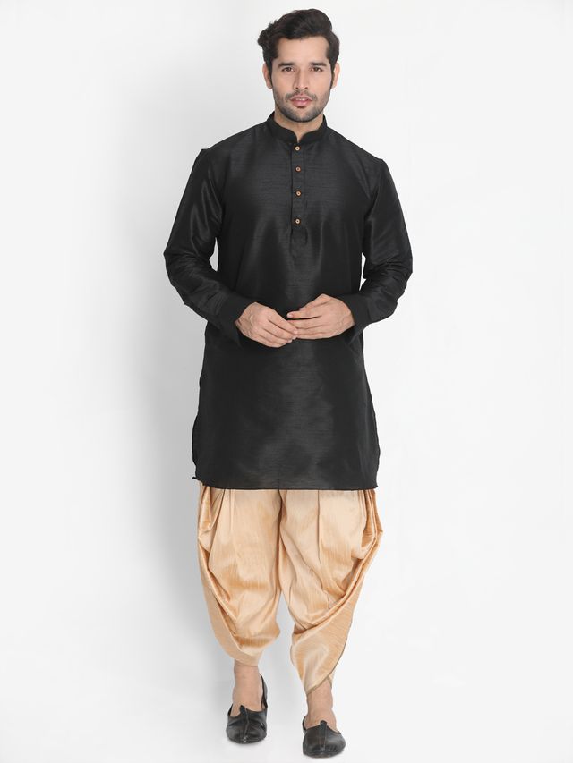 Men's Rose Gold Silk Blend Dhoti