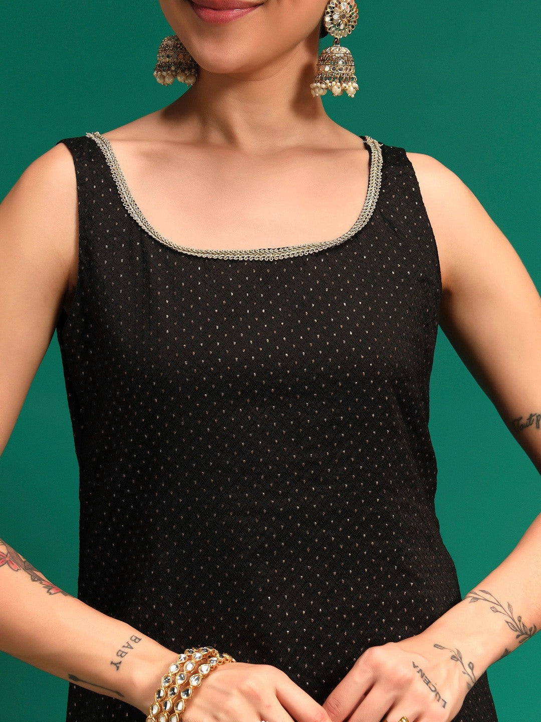 Women Ethnic Motifs Regular Kurta with Trousers & With Dupatta