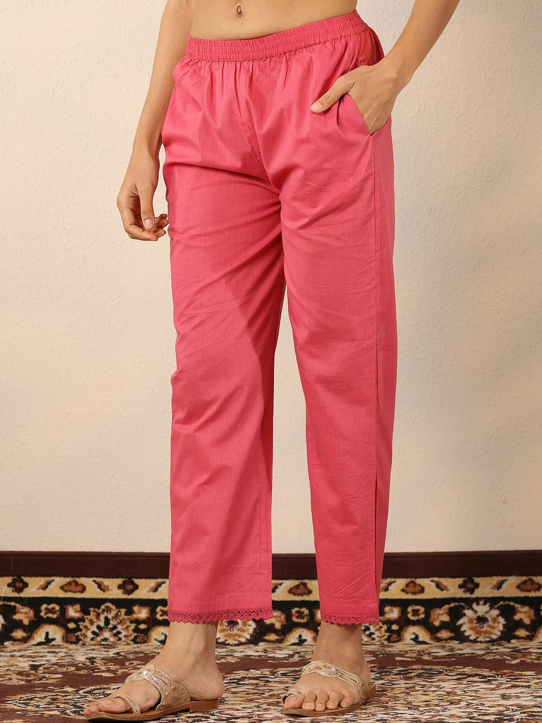 Floral Printed Sequinned Straight Kurta With Trouser & Dupatta