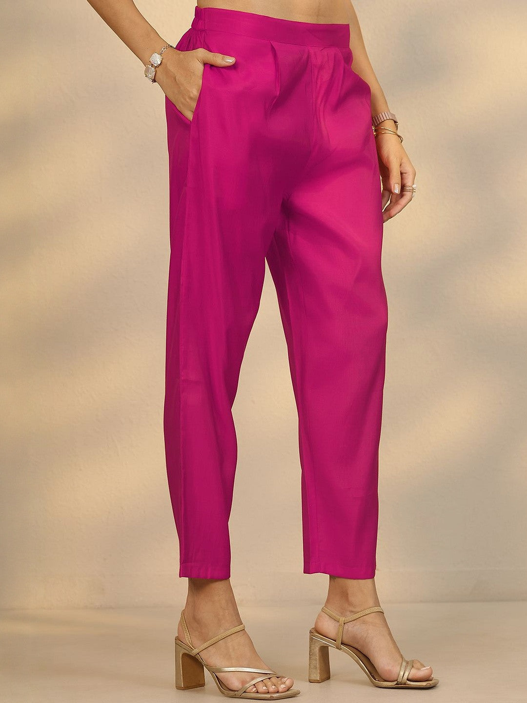 Floral Printed V-Neck Straight Kurta With Trousers & Dupatta