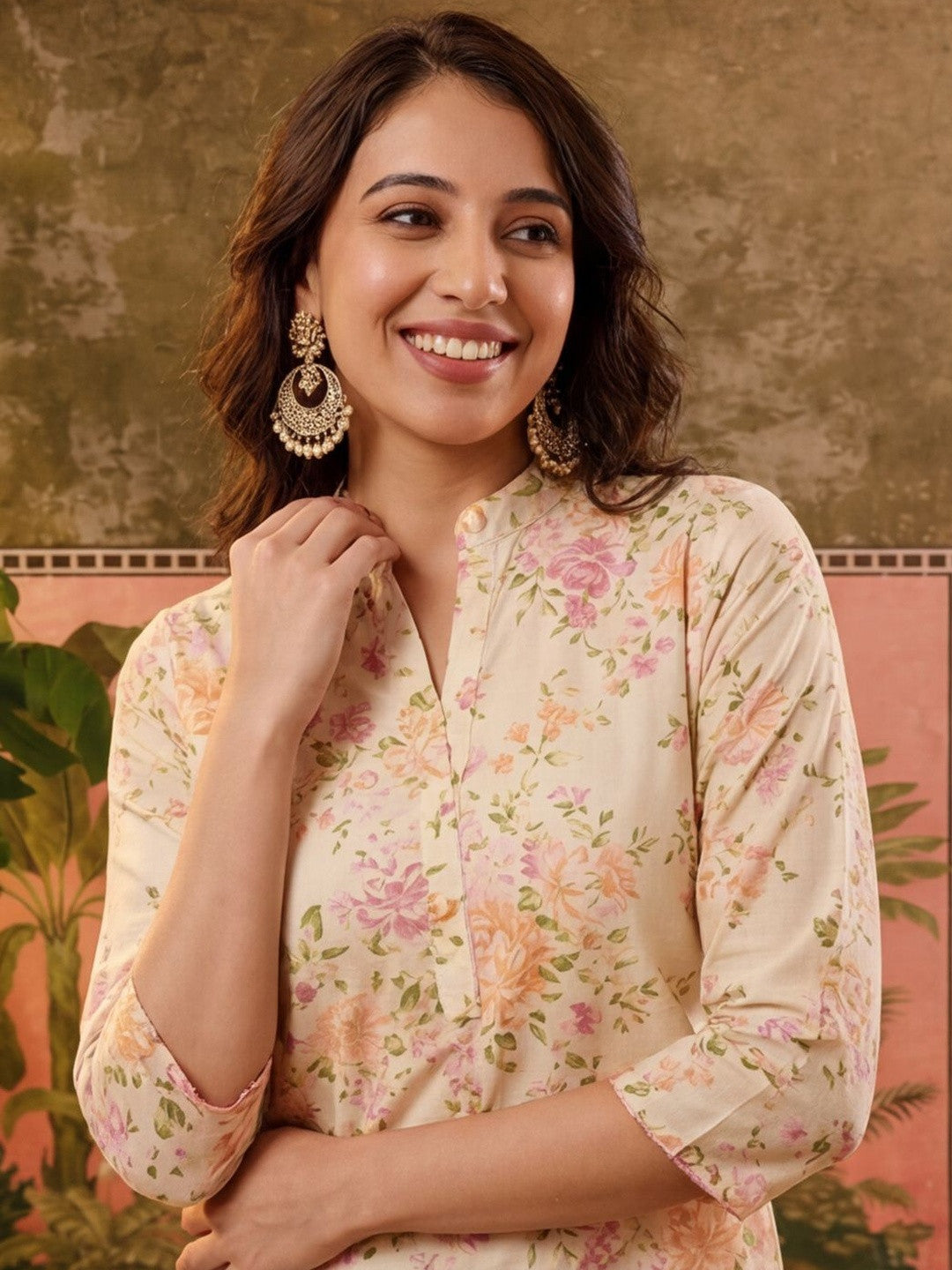 Women Cotton Printed Straight Farshi Salwar Suit Set