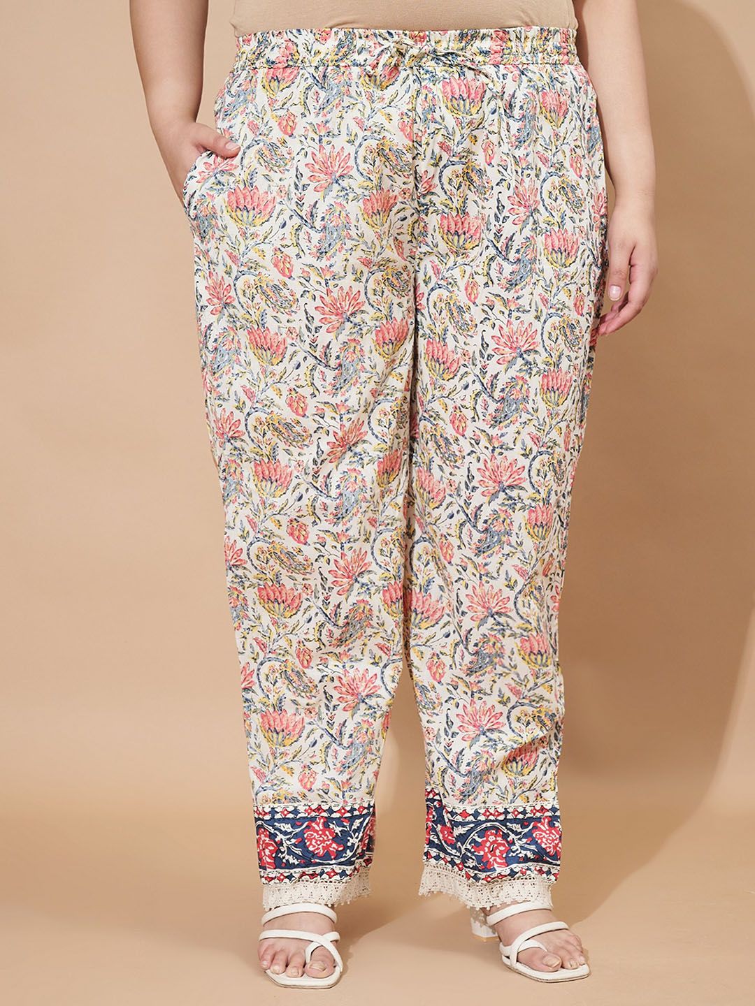 Dhiyona KL Women Floral Printed Regular Pure Cotton Kurta with Trousers & Dupatta