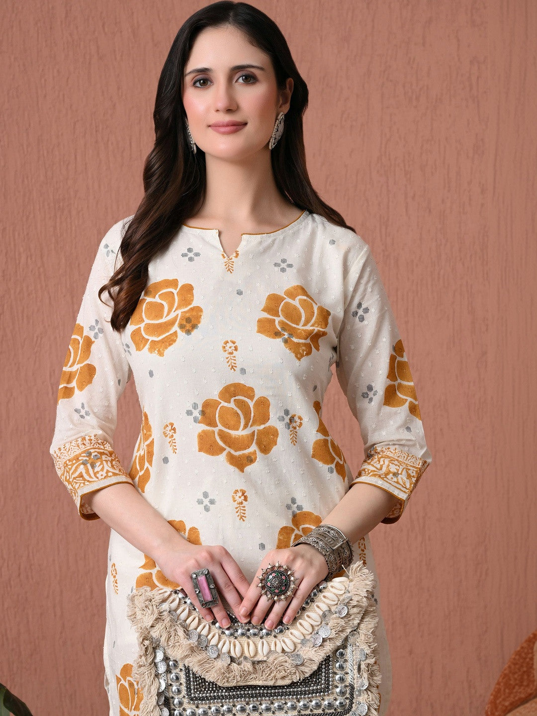 Women Floral Printed Regular Pure Cotton Kurta with Palazzos