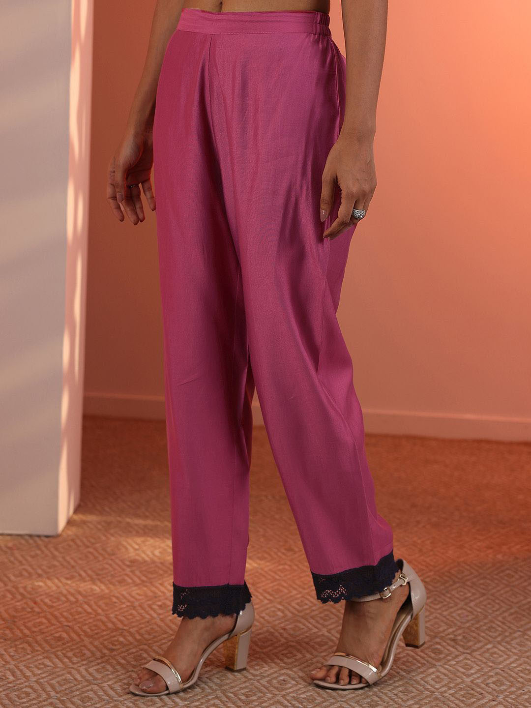 Women Solid Kurta with Trousers & Dupatta