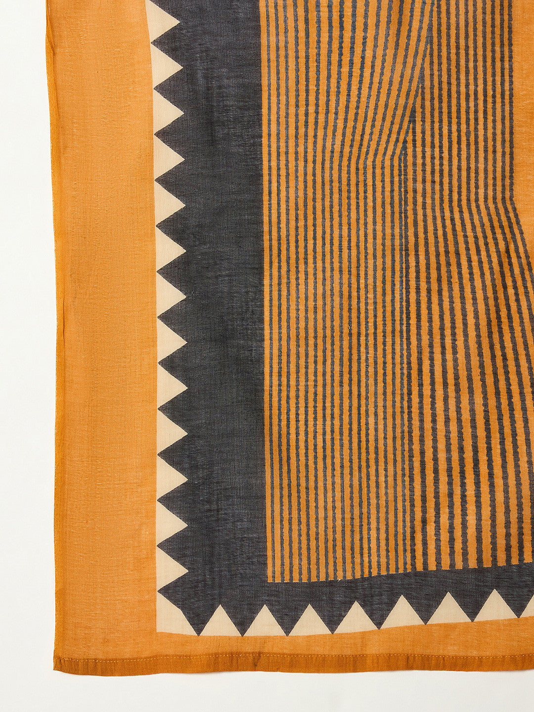 Striped Pure Cotton Round Neck Kurta & Trousers With Dupatta