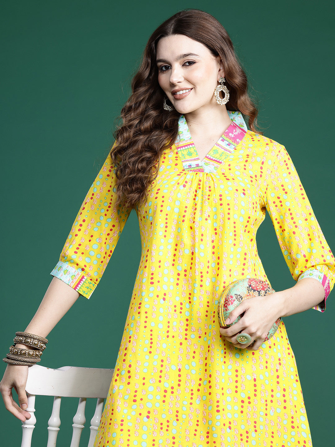 Printed Pure Cotton Kurta with Trousers