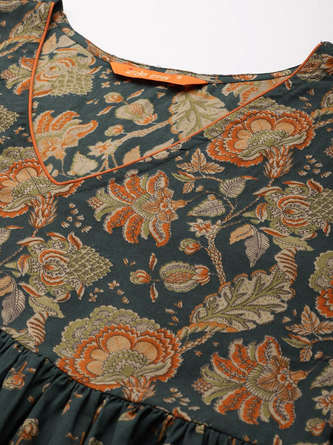 Dhiyona IE Women Ethnic Motifs Printed Empire Gotta Patti Pure Cotton Kurta with Trousers & With Dupatta