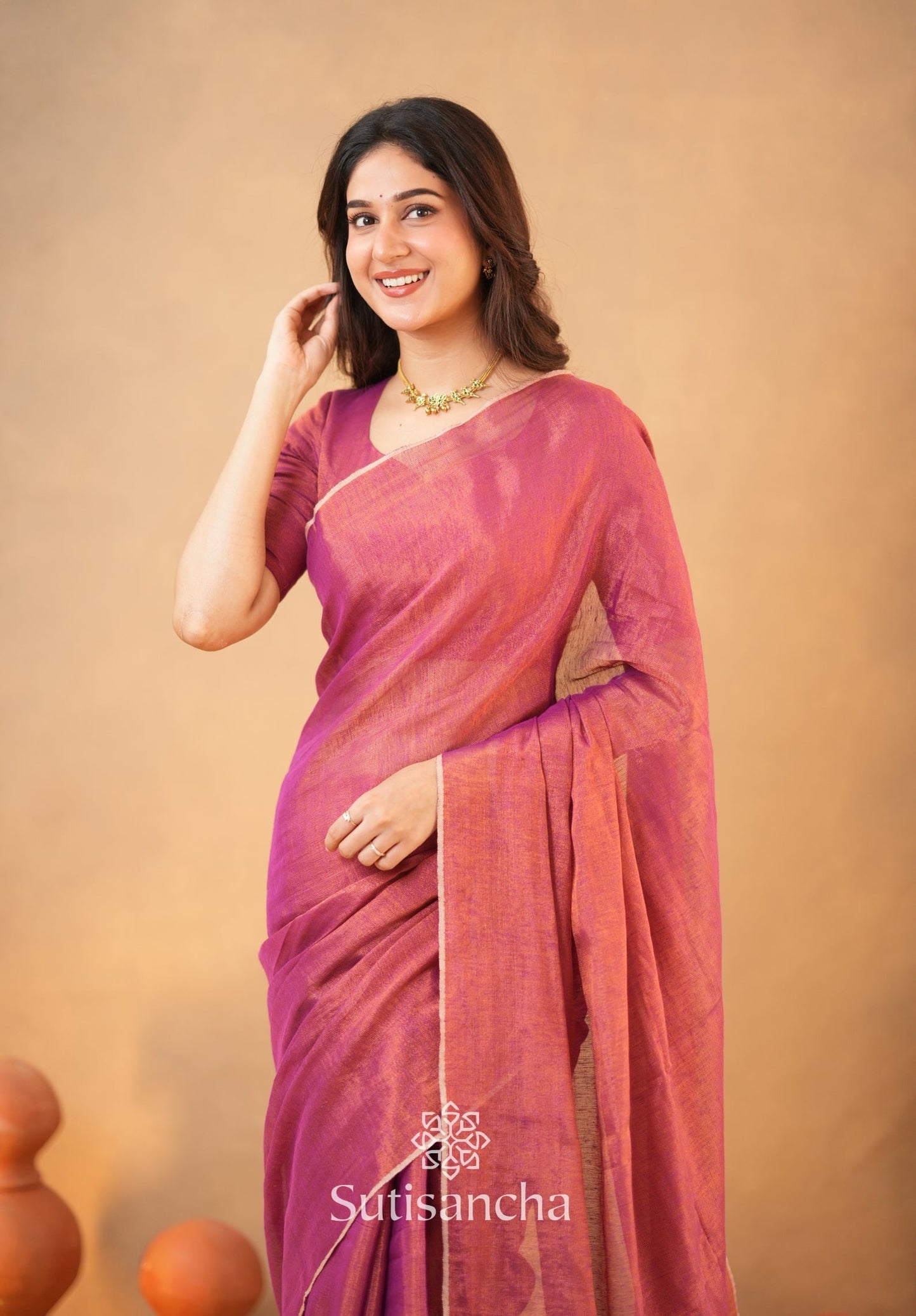 Dhiyona SS Tissue Charm Light and Lustrous Linen Saree