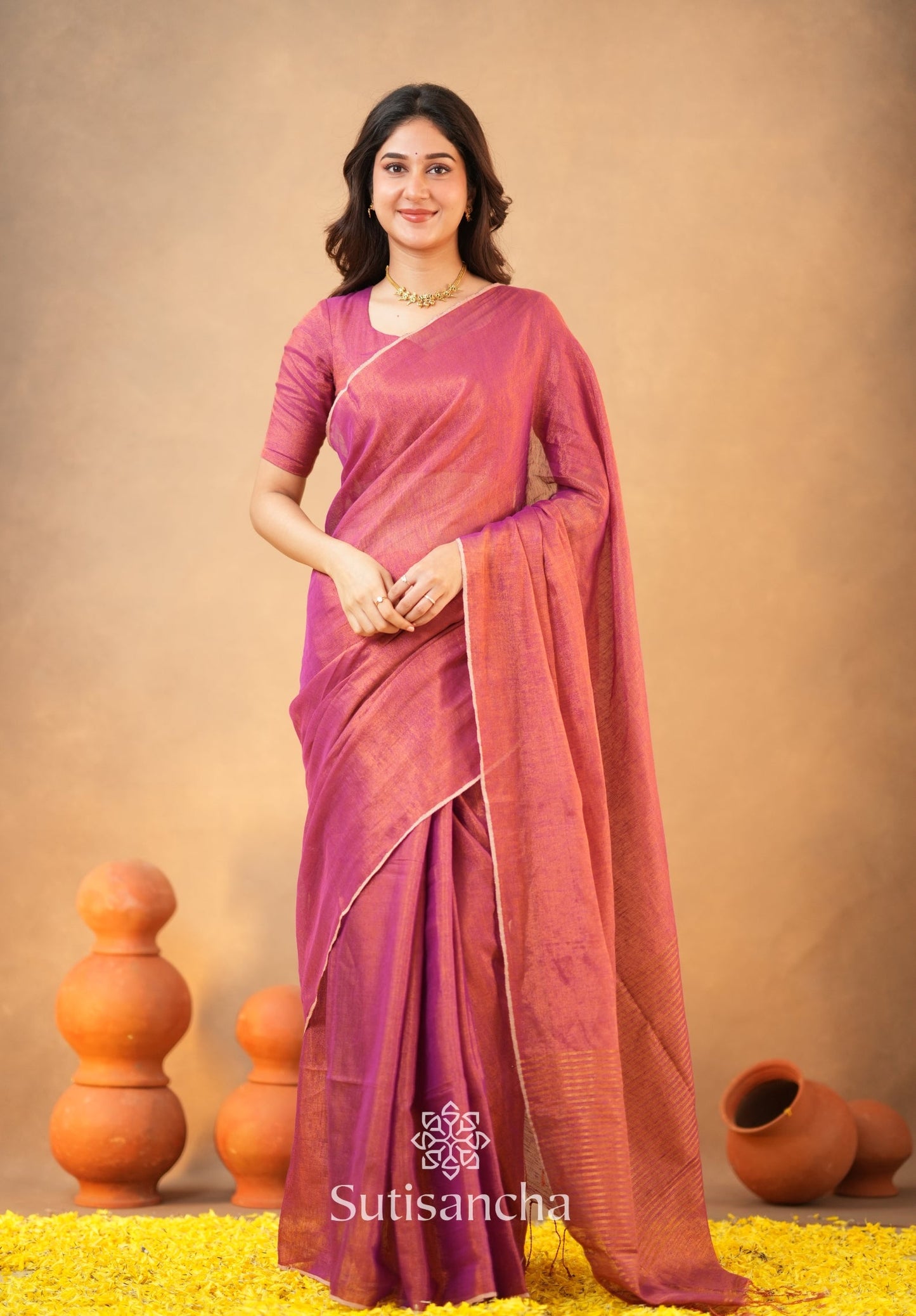 Dhiyona SS Tissue Charm Light and Lustrous Linen Saree