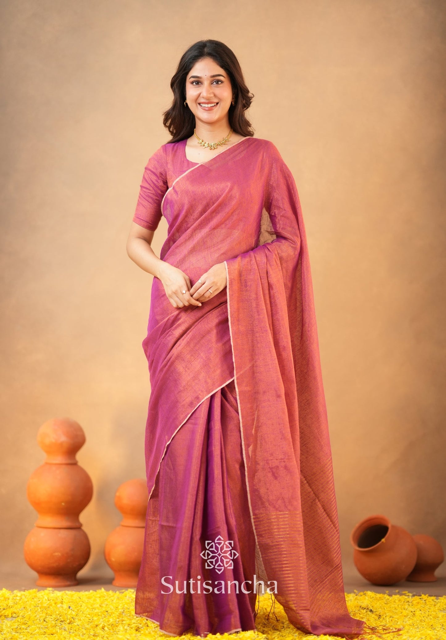 Dhiyona SS Tissue Charm Light and Lustrous Linen Saree