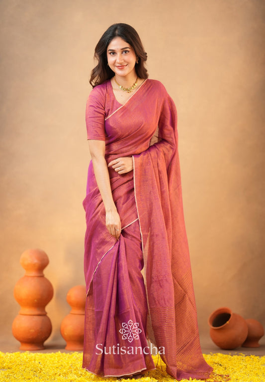 Dhiyona SS Tissue Charm Light and Lustrous Linen Saree