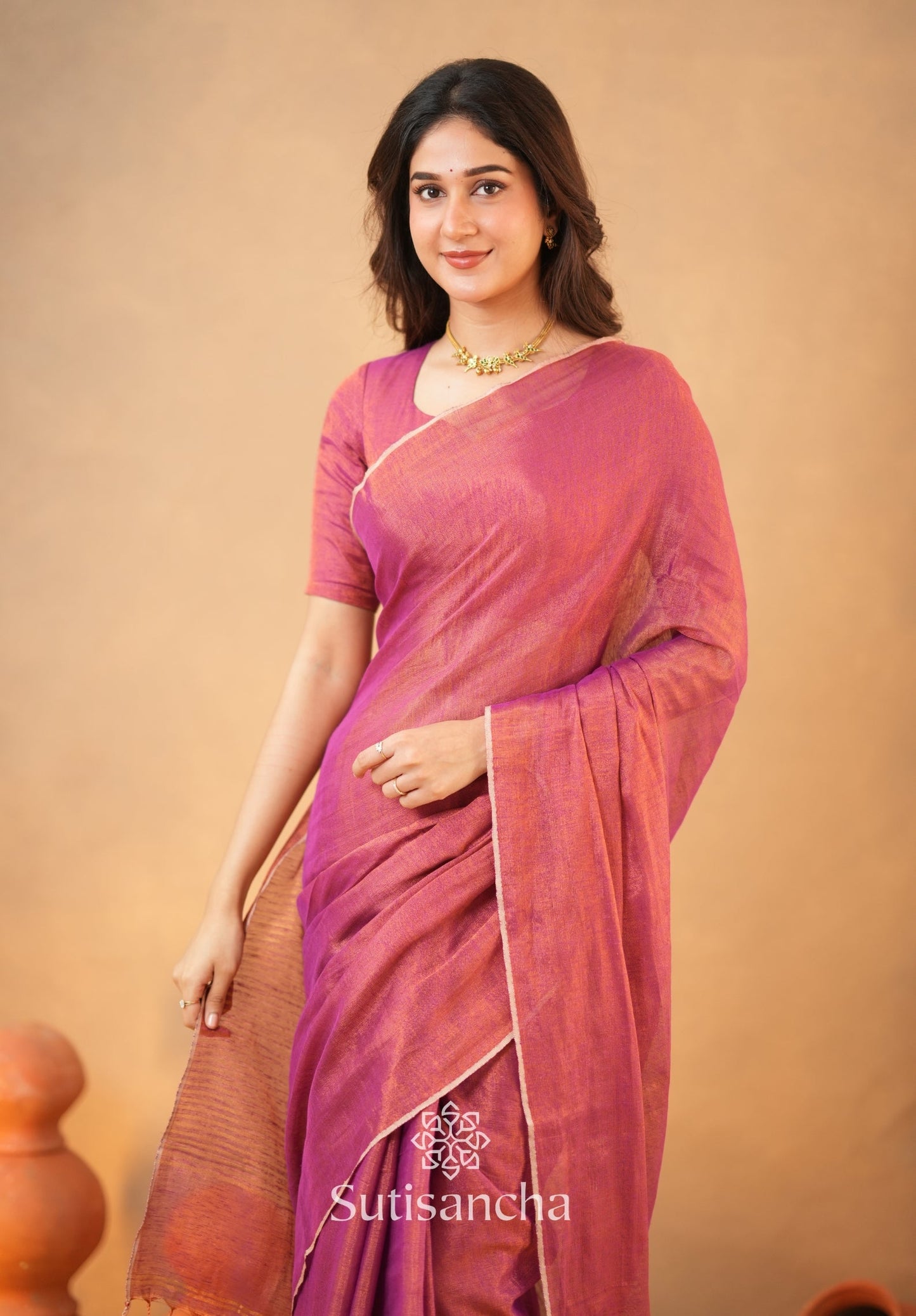 Dhiyona SS Tissue Charm Light and Lustrous Linen Saree