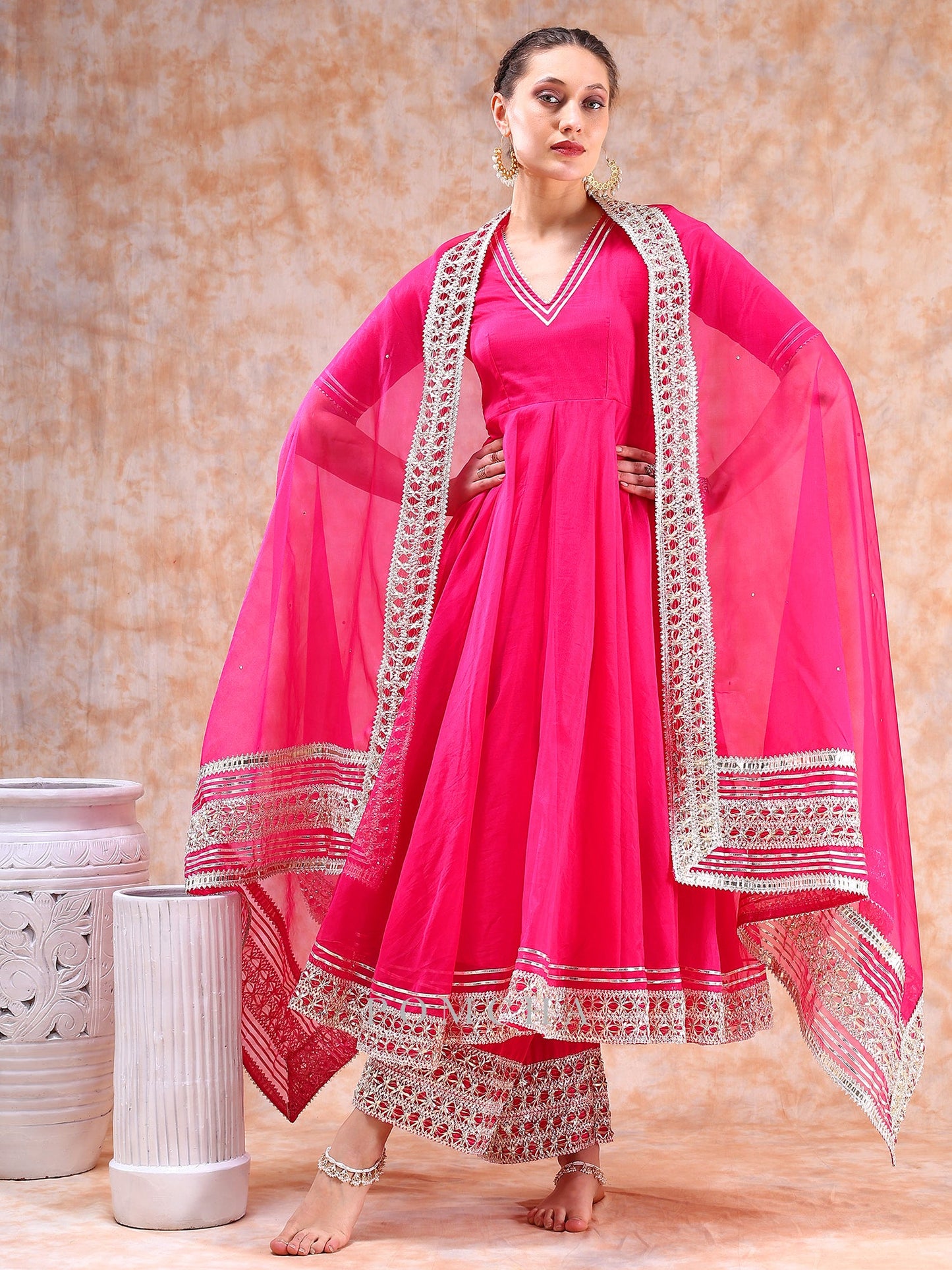 Dil Kash Hot Pink Anarkali Set