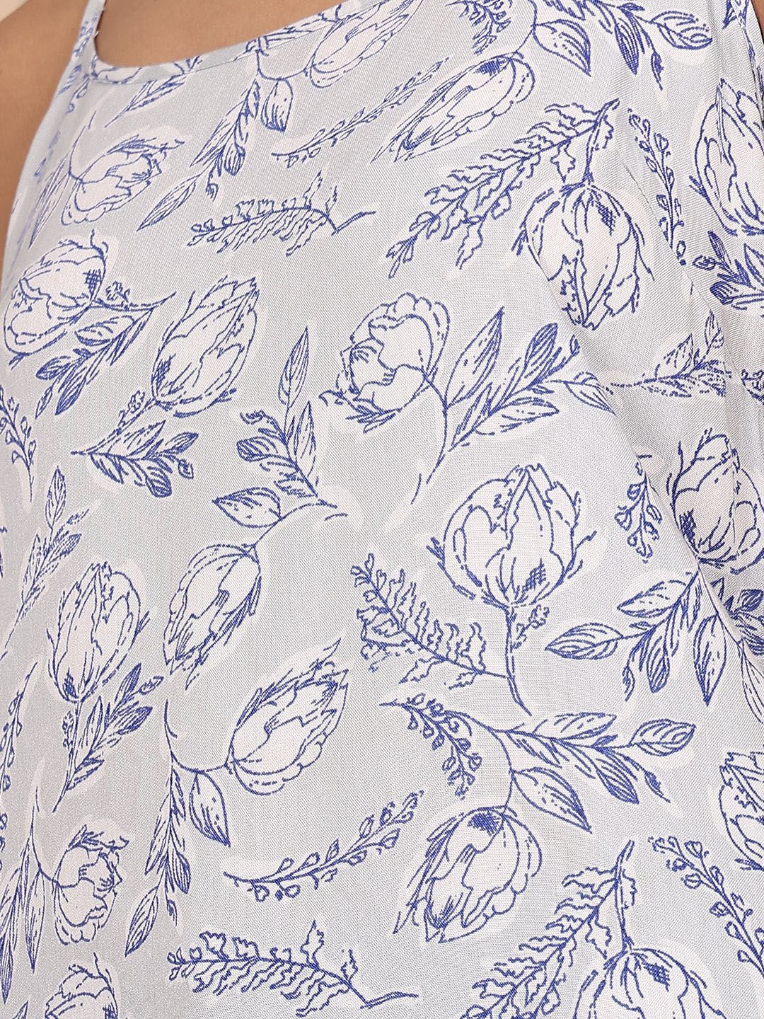 Dhiyona OD  Women Floral Printed Thread Work Kurta