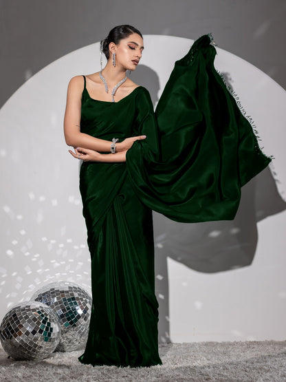Dhiyona ST Healthify Green Saree with Lace and Blouse Fabric