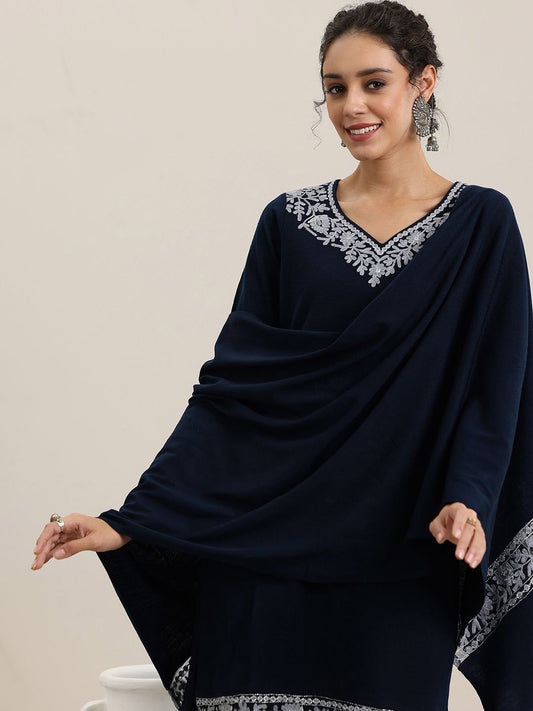 Floral Embroidered Regular Thread Work Kurta with Trousers & Dupatta