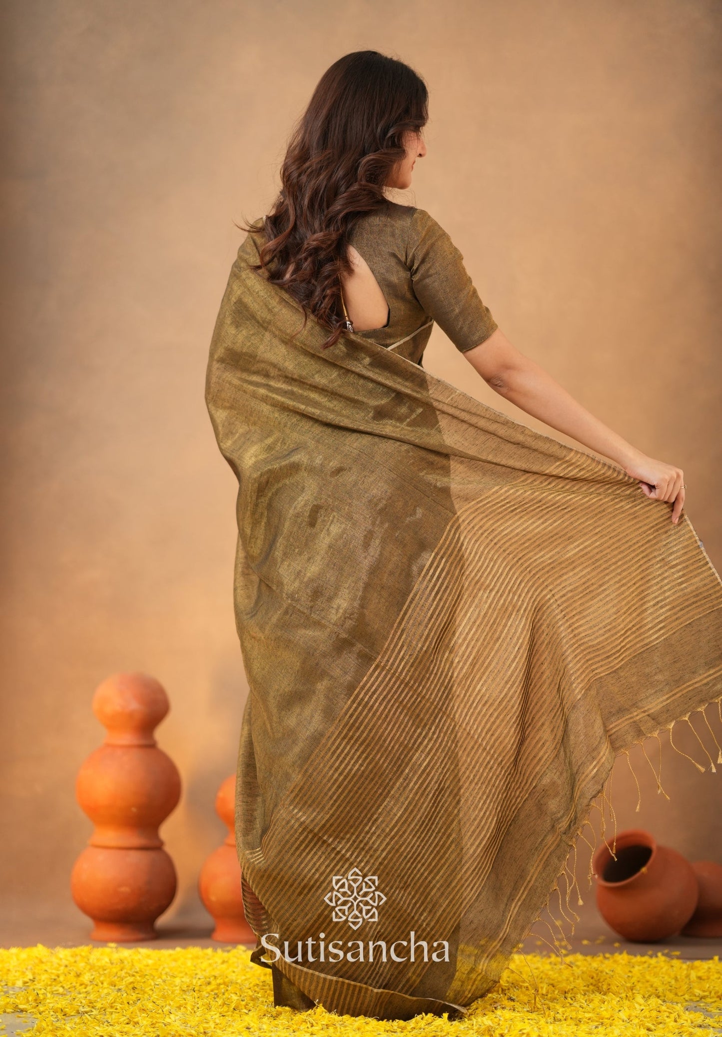 Dhiyona SS Tissue Charm Light and Lustrous Linen Saree