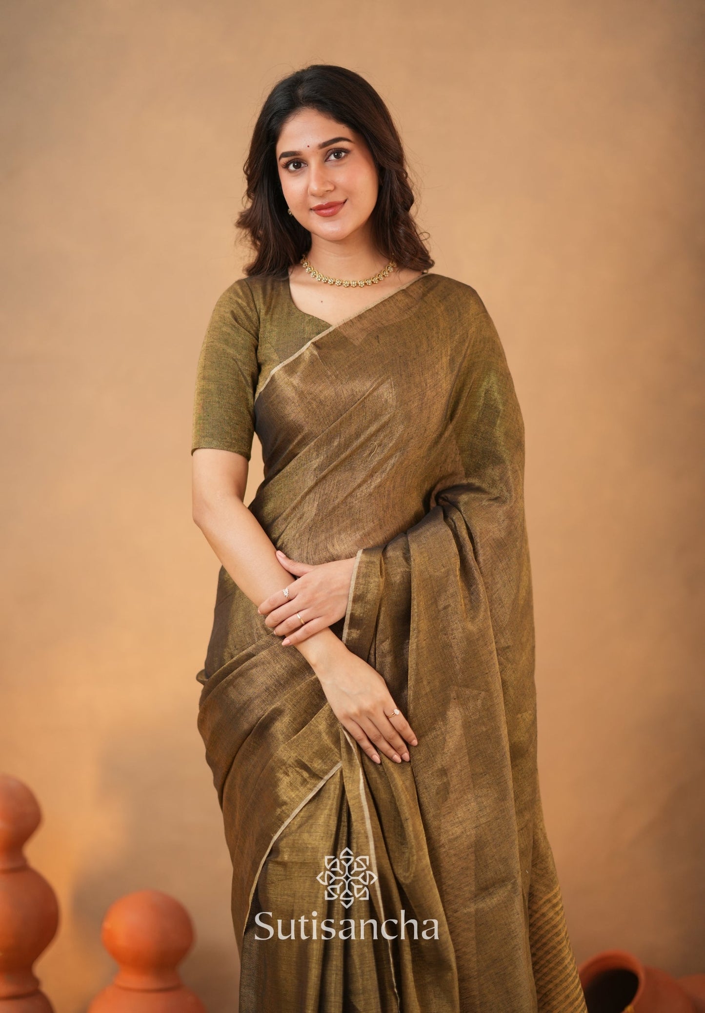 Dhiyona SS Tissue Charm Light and Lustrous Linen Saree