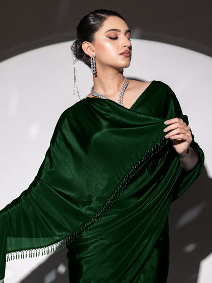 Dhiyona ST Healthify Green Saree with Lace and Blouse Fabric