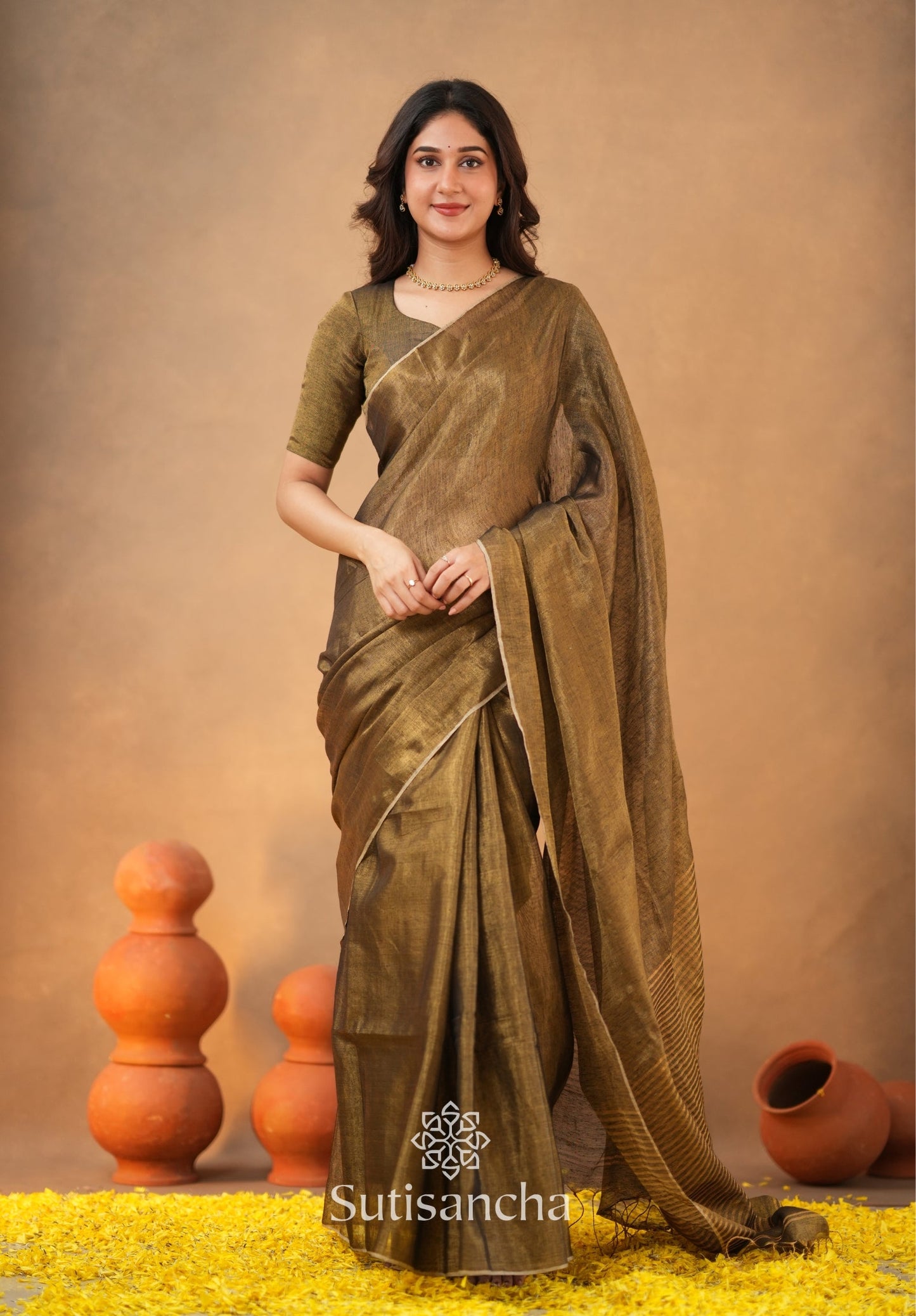 Dhiyona SS Tissue Charm Light and Lustrous Linen Saree