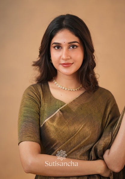 Dhiyona SS Tissue Charm Light and Lustrous Linen Saree