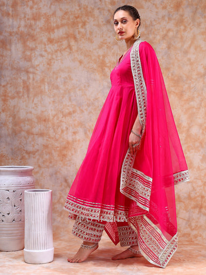 Dil Kash Hot Pink Anarkali Set