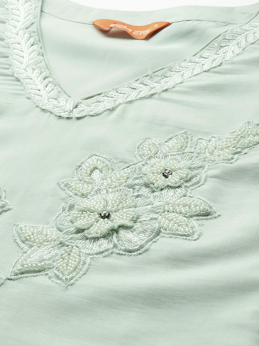 Dhiyona IE Floral Embroidered Kurta with Trousers & Dupatta