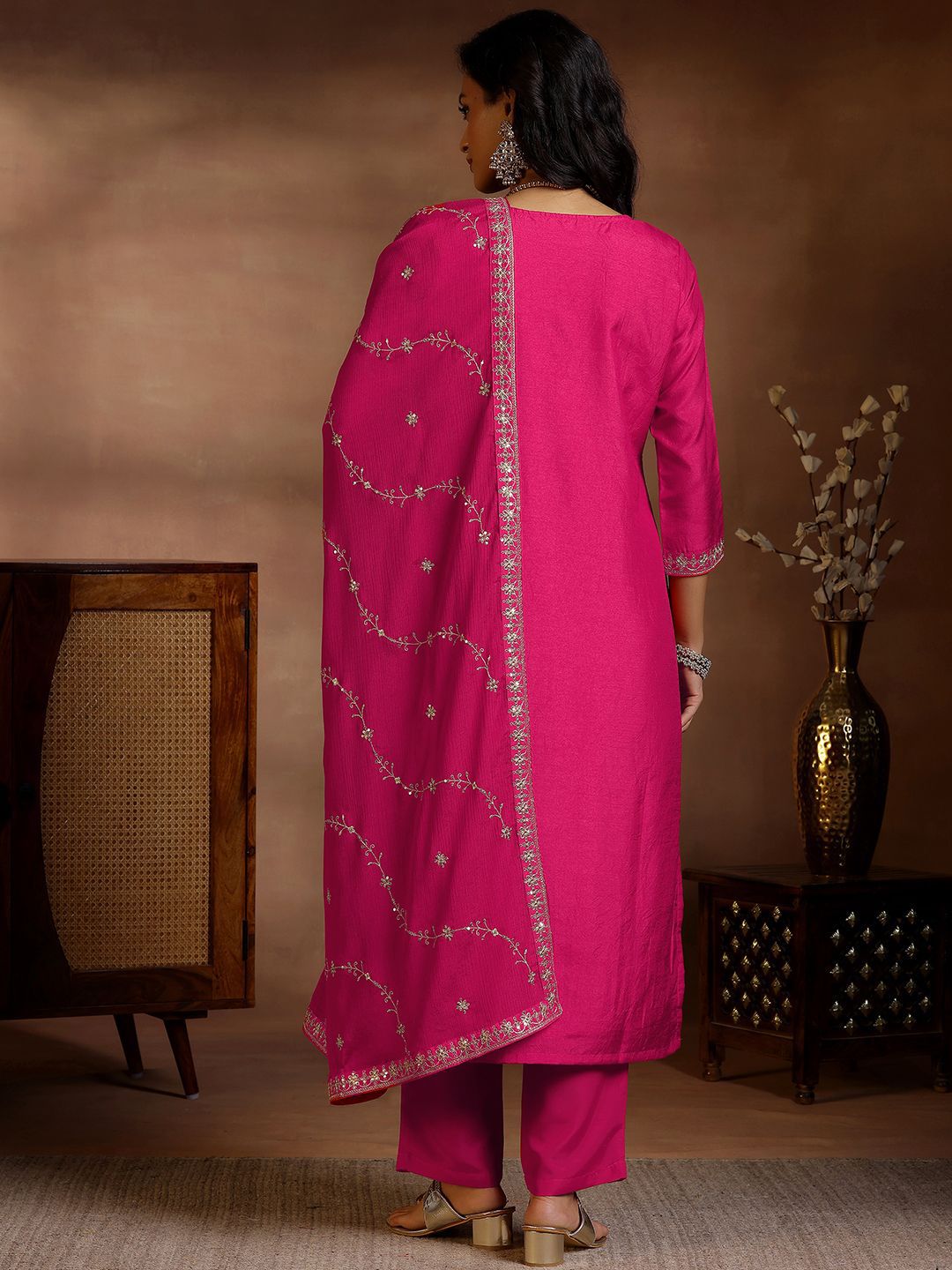 Dhiyona LL Women Floral Regular Kurta with Palazzos & With Dupatta