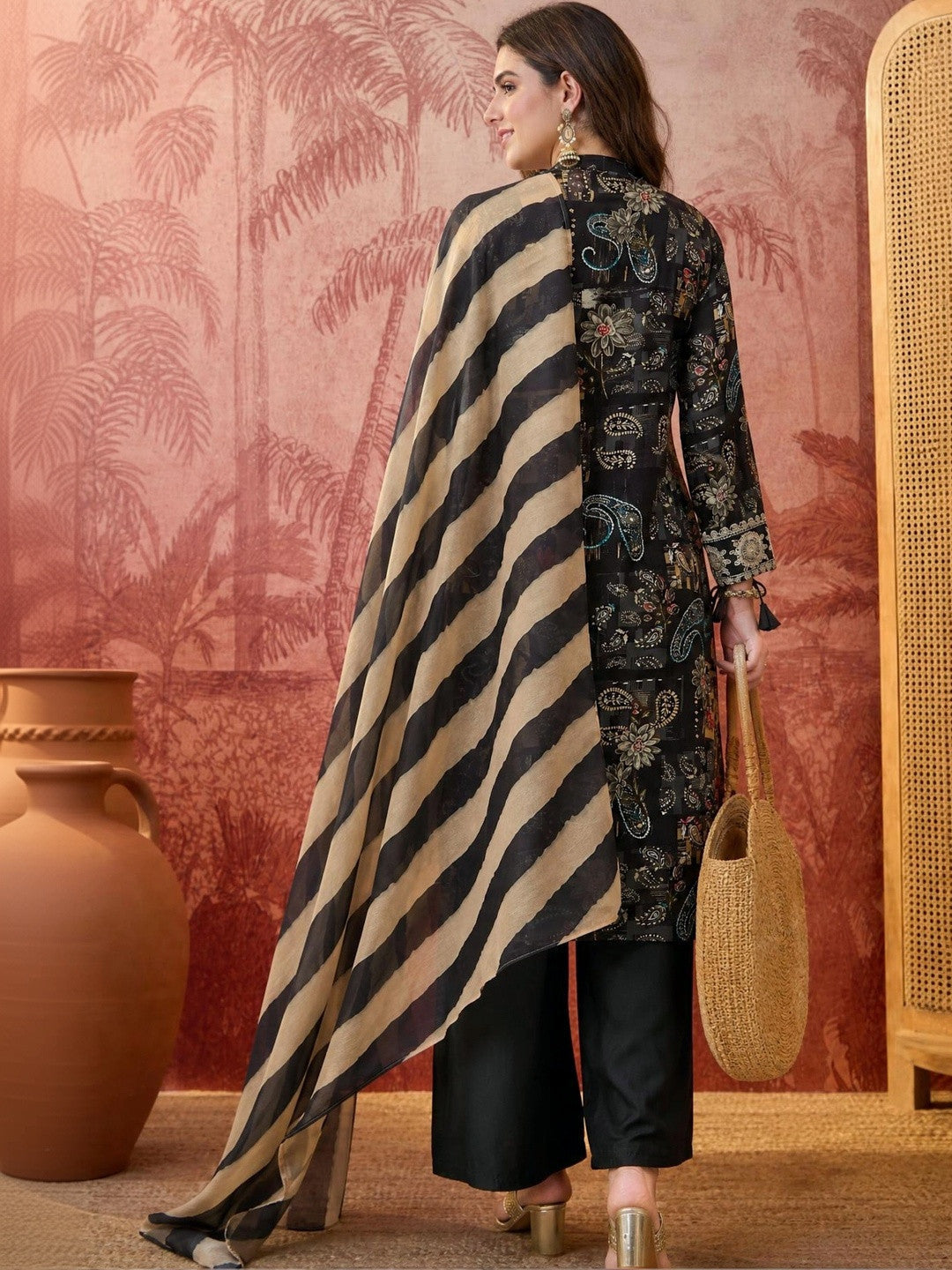 Women Ethnic Motifs Printed Regular Kurta with Palazzos & With Dupatta