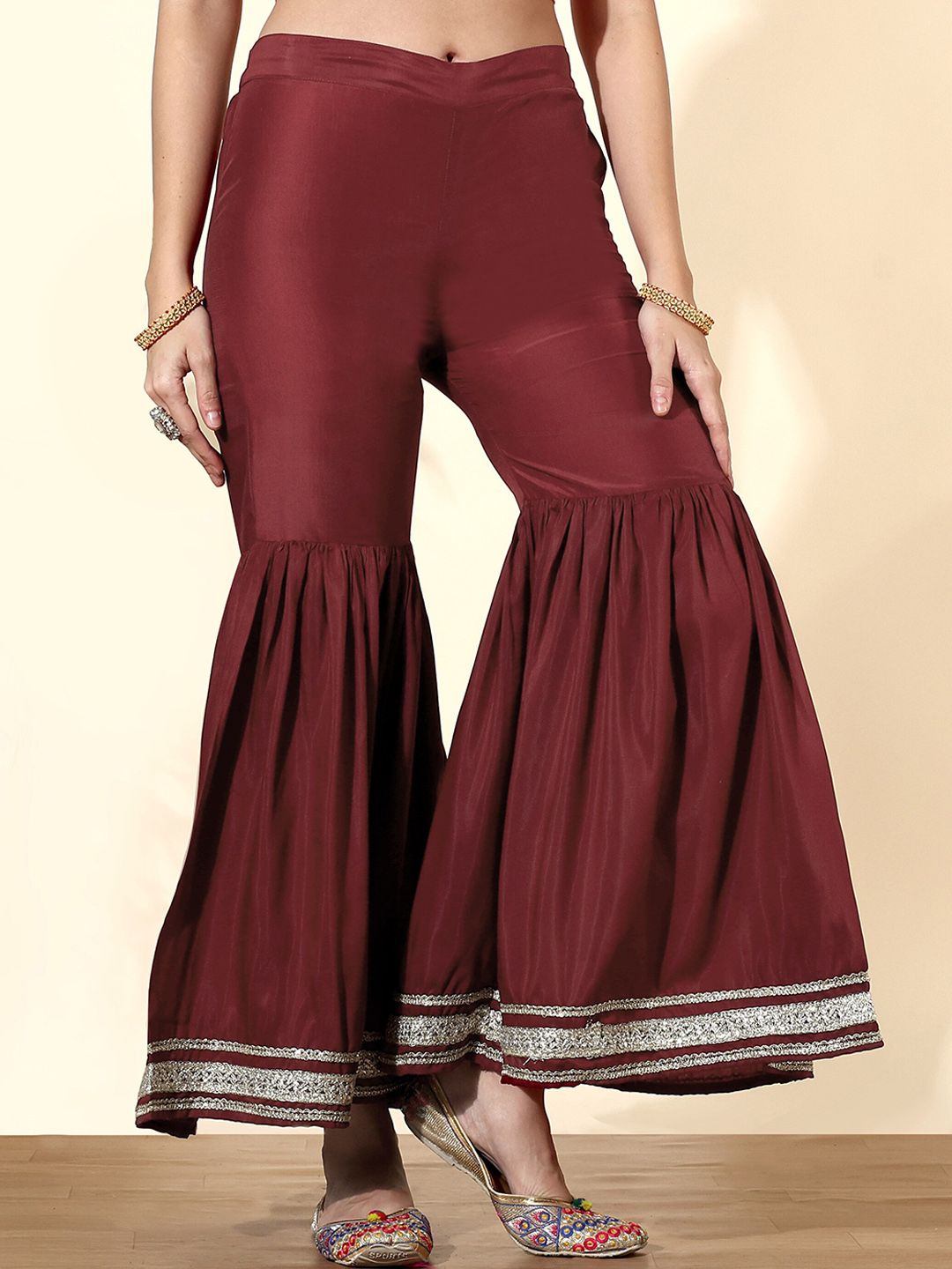 Dhiyona AN Ethnic Motifs Printed Empire Anarkali Kurta with Sharara & With Dupatta