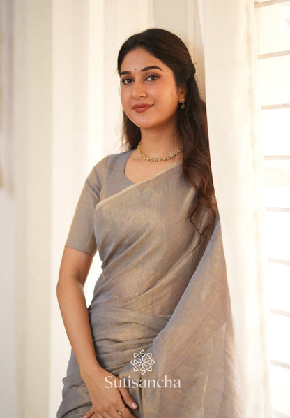 Dhiyona SS Tissue Charm Light and Lustrous Linen Saree