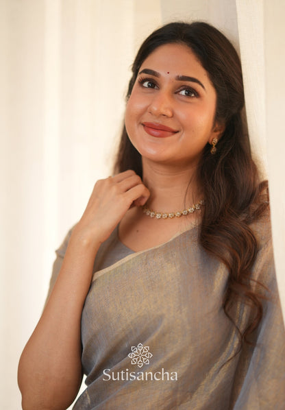 Dhiyona SS Tissue Charm Light and Lustrous Linen Saree