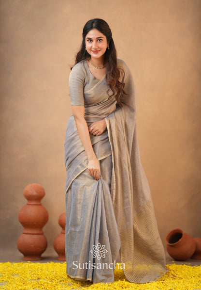 Dhiyona SS Tissue Charm Light and Lustrous Linen Saree