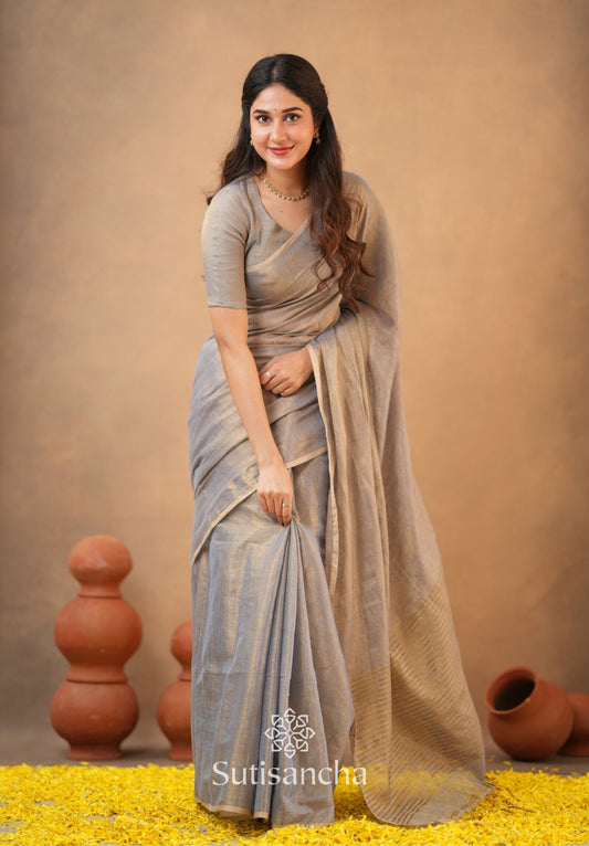 Dhiyona SS Tissue Charm Light and Lustrous Linen Saree