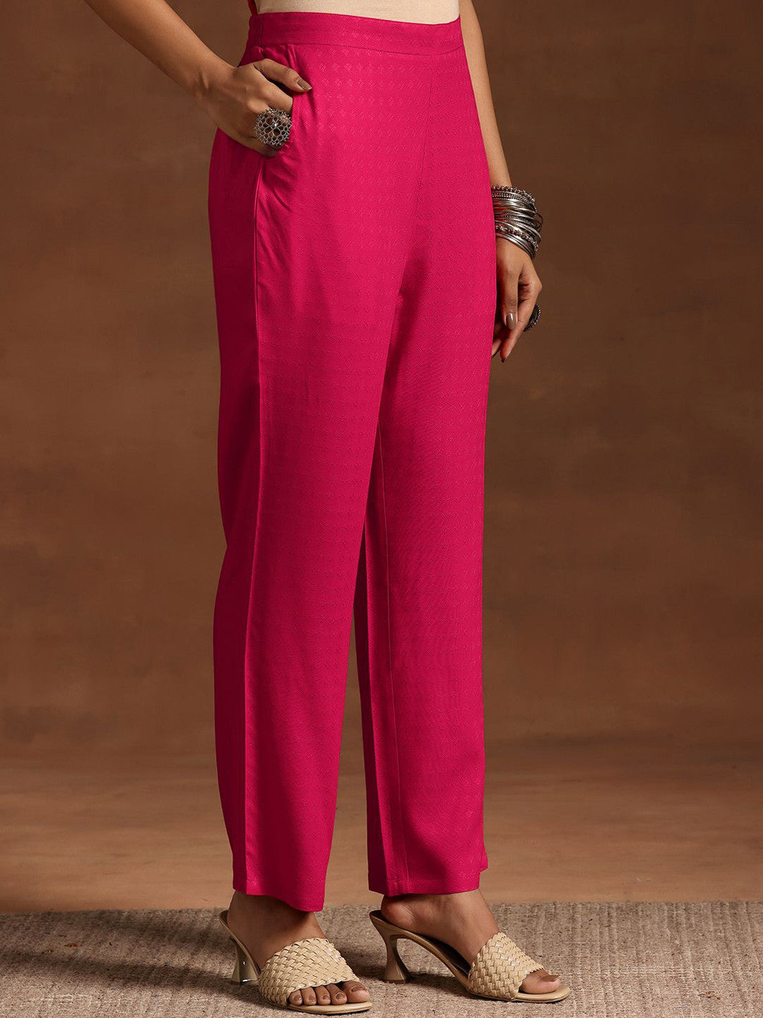 Women Pleated Kurta with Trousers