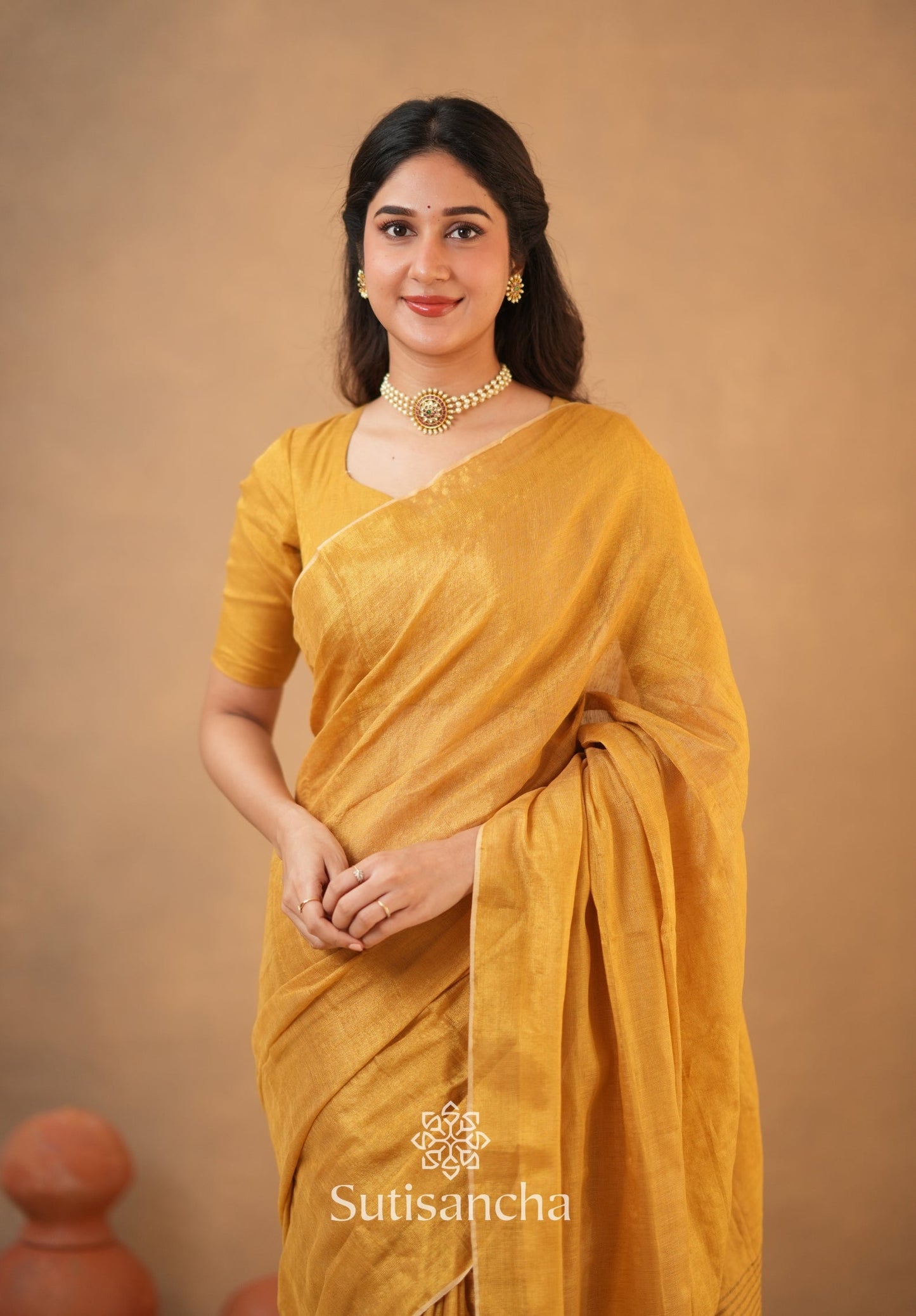 Dhiyona SS Tissue Charm Light and Lustrous Linen Saree