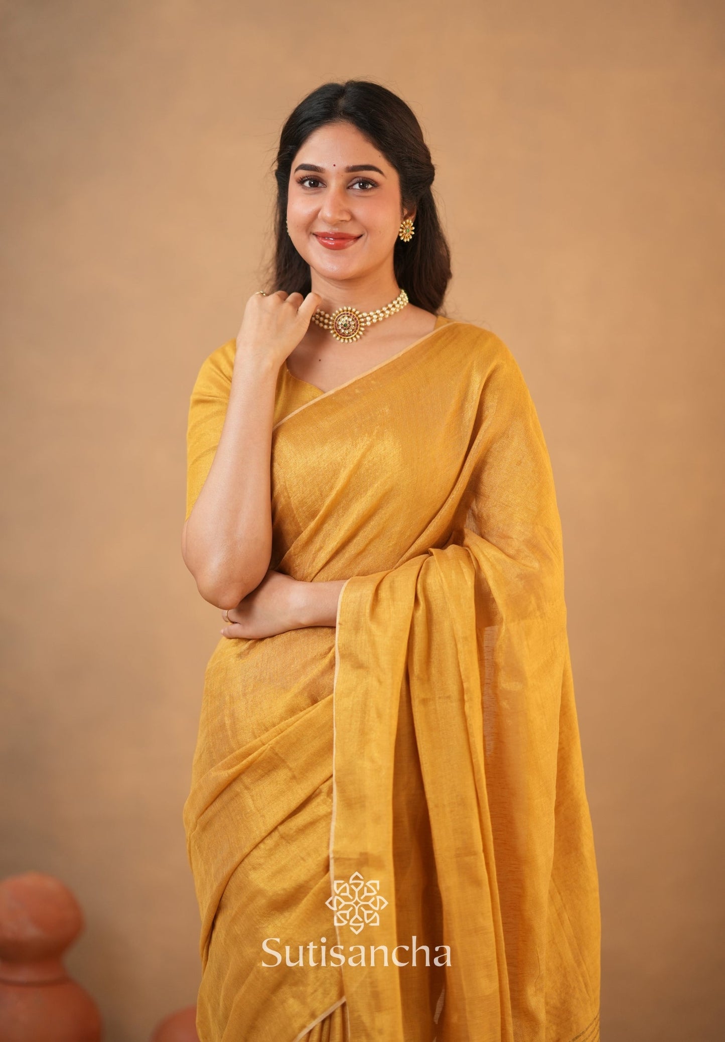 Dhiyona SS Tissue Charm Light and Lustrous Linen Saree