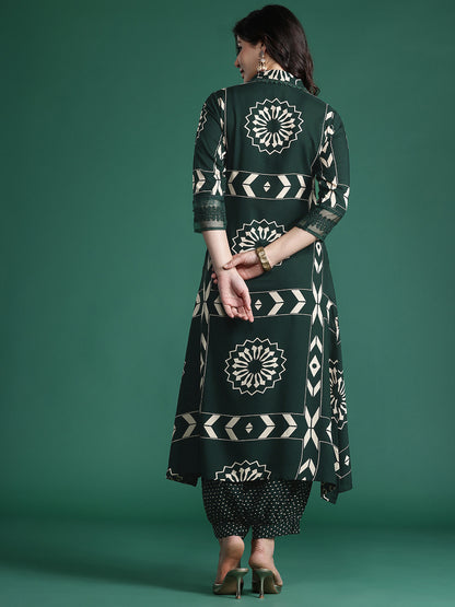 Floral Printed Sequinned Kurta with Trousers
