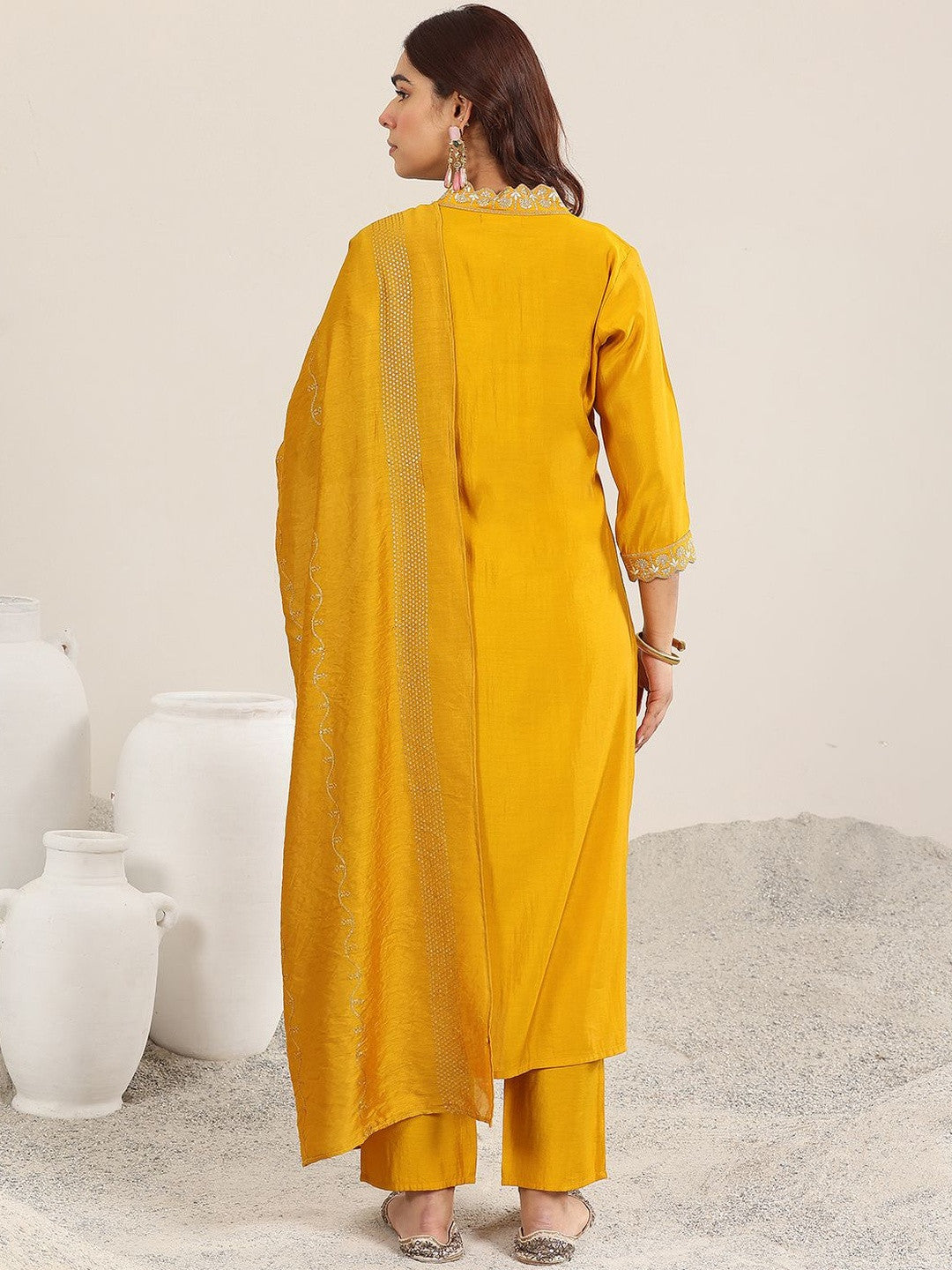 Women Ethnic Motifs Embroidered Kurta with Trousers & Dupatta