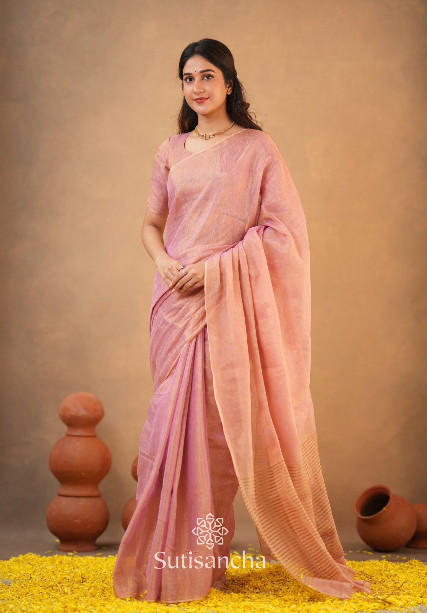 Dhiyona SS Tissue Charm Light and Lustrous Linen Saree
