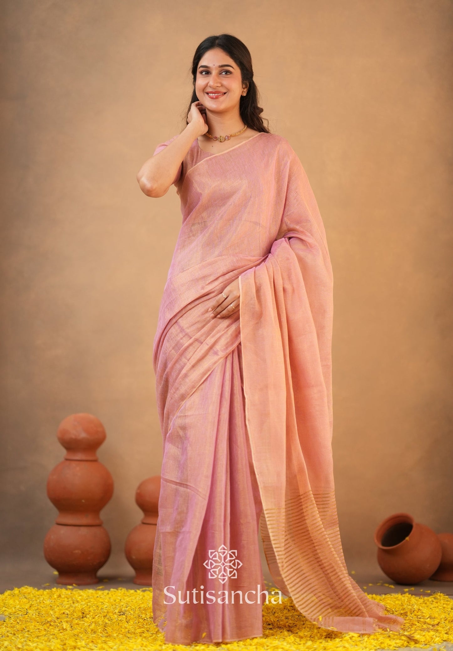 Dhiyona SS Tissue Charm Light and Lustrous Linen Saree
